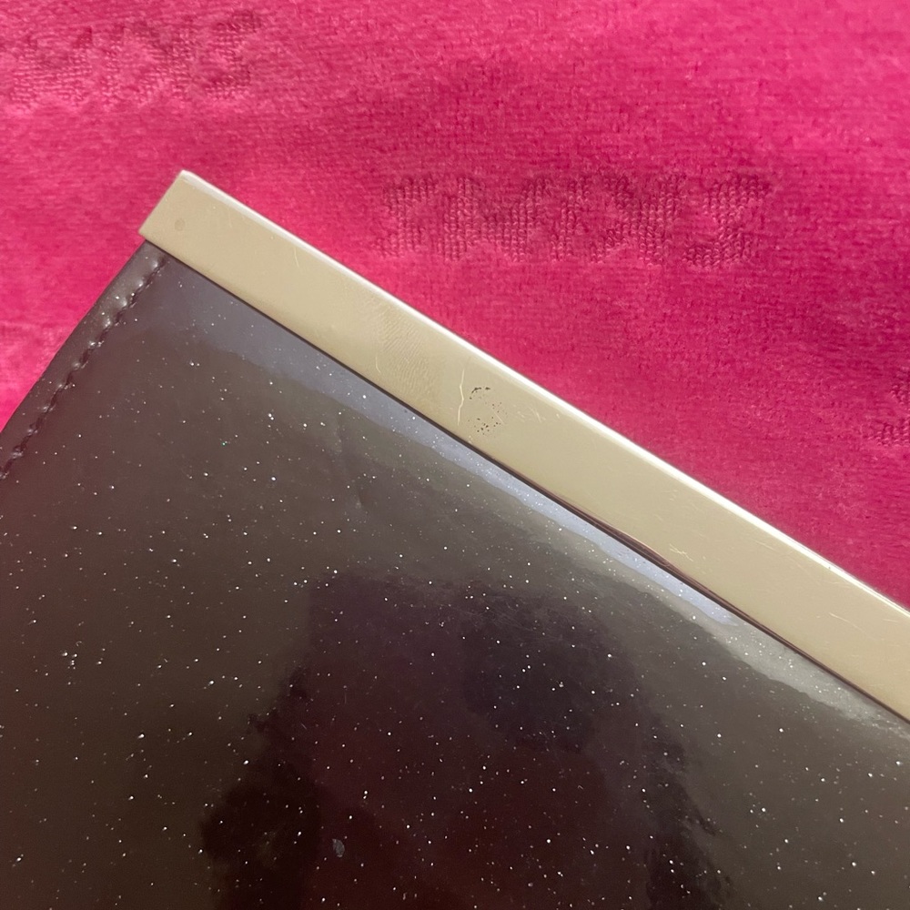 3 for $12 Black and Silver 2010’s Glitter Flat Clutch Wallet Skinny Slim Profile - Picture 3 of 4